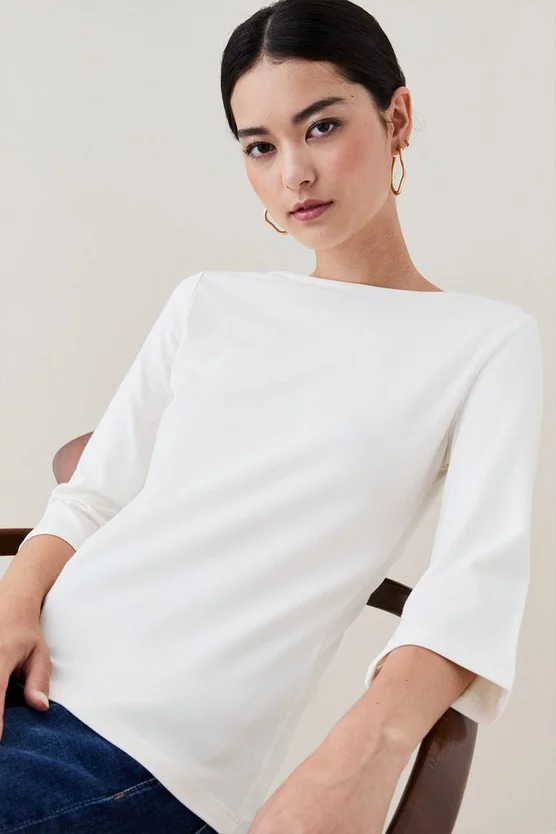 Flash Sale ⌛ Karen Millen Petite Cotton Slash Neck 3/4 Sleeve Top 🔔 8 Flash Sale ⌛ Karen Millen Petite Cotton Slash Neck 3/4 Sleeve Top 🔔 - Image 6