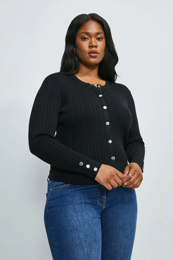 New π― Karen Millen Plus size Knitted Rib Cardigan π₯° 3 New π― Karen Millen Plus size Knitted Rib Cardigan π₯°