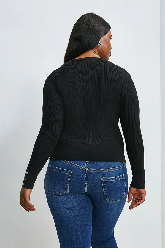 New π― Karen Millen Plus size Knitted Rib Cardigan π₯° 6 New π― Karen Millen Plus size Knitted Rib Cardigan π₯° - Image 4