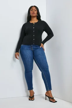 New π― Karen Millen Plus size Knitted Rib Cardigan π₯° 12 New π― Karen Millen Plus size Knitted Rib Cardigan π₯° -Karen Millen Outlet store akk00264 black xl 4