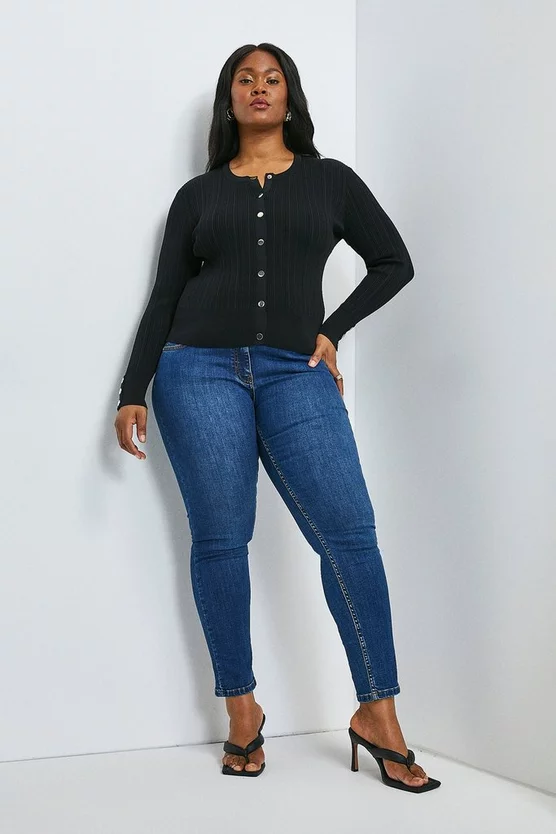 New π― Karen Millen Plus size Knitted Rib Cardigan π₯° 7 New π― Karen Millen Plus size Knitted Rib Cardigan π₯° - Image 5