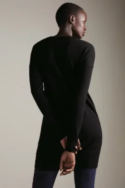 Best Sale โ๏ธ Karen Millen Merino Wool Crew Neck Longline Jumper ๐คฉ 12 Best Sale โ๏ธ Karen Millen Merino Wool Crew Neck Longline Jumper ๐คฉ -Karen Millen Outlet store akk01503 black xl 2