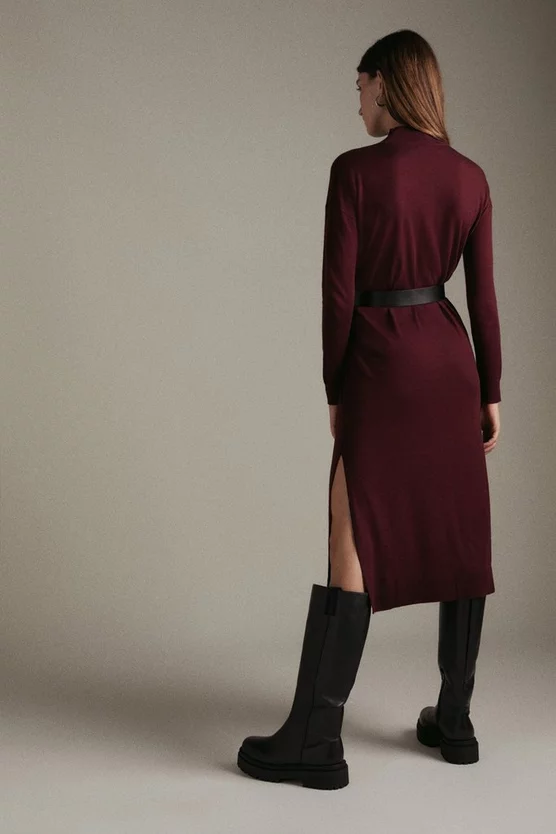 Best deal 🤩 Karen Millen Cashmere Blend Funnel Neck Belted Midi 👗 Dress ✔️ 4 Best deal 🤩 Karen Millen Cashmere Blend Funnel Neck Belted Midi 👗 Dress ✔️ - Image 2