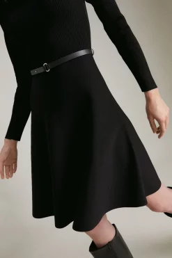 Best Sale ⌛ Karen Millen Crew Neck Knitted Skater 👗 Dress 🛒 -Karen Millen Outlet store akk02627 black xl 1