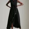 New ❤️ Karen Millen Soft Tailored Waterfall Maxi 👗 Dress 😉 -Karen Millen Outlet store akk03507 black xl