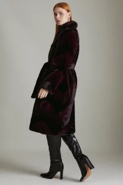 New ๐ Karen Millen Stripe Faux Fur ๐งฅ Coat - burgundy ๐ฅ 9 New ๐ Karen Millen Stripe Faux Fur ๐งฅ Coat - burgundy ๐ฅ -Karen Millen Outlet store akk03712 burgundy xl 2