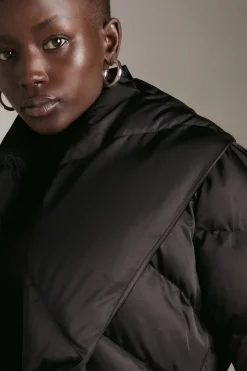 Coupon ⭐ Karen Millen Cosy Collar Puffer Tie Front 🧥 Coat 👏 10 Coupon ⭐ Karen Millen Cosy Collar Puffer Tie Front 🧥 Coat 👏 -Karen Millen Outlet store akk03770 black xl 1