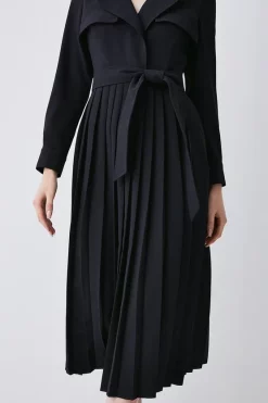 Outlet 🛒 Karen Millen Long Sleeve Woven Pleated Midi Trench 👗 Dress ❤️ 12 Outlet 🛒 Karen Millen Long Sleeve Woven Pleated Midi Trench 👗 Dress ❤️ -Karen Millen Outlet store akk05462 black xl 2