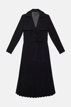 Outlet 🛒 Karen Millen Long Sleeve Woven Pleated Midi Trench 👗 Dress ❤️ 13 Outlet 🛒 Karen Millen Long Sleeve Woven Pleated Midi Trench 👗 Dress ❤️ -Karen Millen Outlet store akk05462 black xl 3