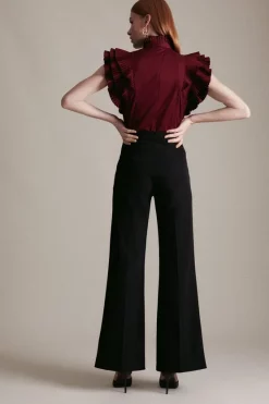 Best deal ❤️ Karen Millen Italian Technical Power Stretch Wide Leg Trousers - black 👍 10 Best deal ❤️ Karen Millen Italian Technical Power Stretch Wide Leg Trousers - black 👍 -Karen Millen Outlet store akk05544 black xl 2