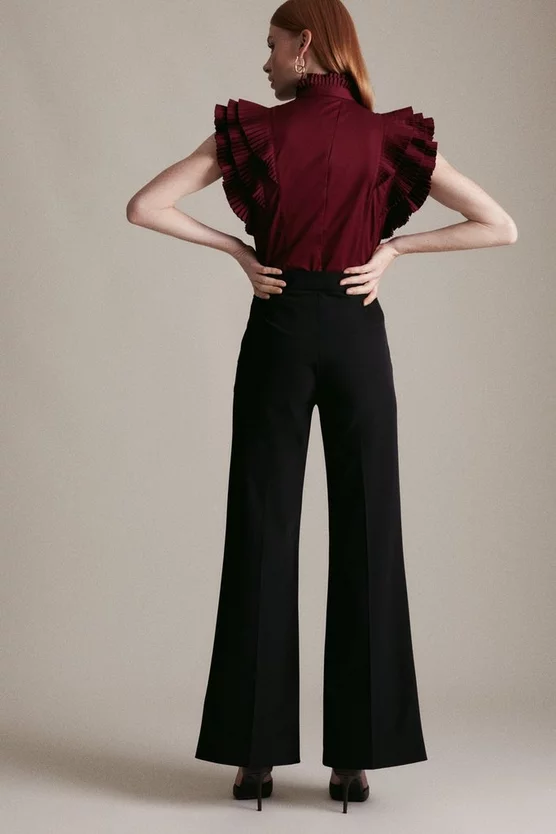 Best deal ❤️ Karen Millen Italian Technical Power Stretch Wide Leg Trousers - black 👍 6 Best deal ❤️ Karen Millen Italian Technical Power Stretch Wide Leg Trousers - black 👍 - Image 4