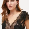 Wholesale 🌟 Karen Millen Lace V Neck Jersey Bodysuit ❤️