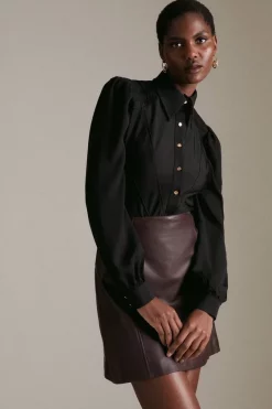 Top 10 ❤️ Karen Millen Button Through Georgette Sleeved Jersey Blouse 😍