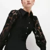 Buy 😍 Karen Millen Collared Lace Sleeve Jersey Mini 👗 Dress ⌛ 1 Buy 😍 Karen Millen Collared Lace Sleeve Jersey Mini 👗 Dress ⌛ -Karen Millen Outlet store akk05819 black xl