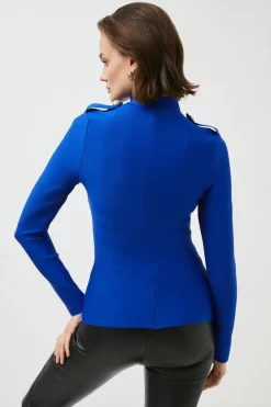 Top 10 ⌛ Karen Millen Bandage Knit Long Sleeve Top In Recycled Yarn ❤️ -Karen Millen Outlet store akk06613 cobalt xl 2