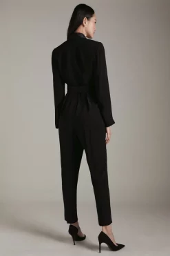 Buy ⭐ Karen Millen Tuxedo Wrap Jumpsuit 😍 10 Buy ⭐ Karen Millen Tuxedo Wrap Jumpsuit 😍 -Karen Millen Outlet store akk06791 black xl 2