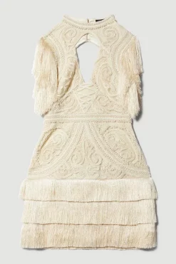 Cheapest 😀 Karen Millen Cornelli Embellished Fringed Woven 👗 Dress 😍 12 Cheapest 😀 Karen Millen Cornelli Embellished Fringed Woven 👗 Dress 😍 -Karen Millen Outlet store akk07064 ivory xl 3