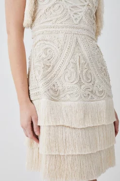 Cheapest 😀 Karen Millen Cornelli Embellished Fringed Woven 👗 Dress 😍 13 Cheapest 😀 Karen Millen Cornelli Embellished Fringed Woven 👗 Dress 😍 -Karen Millen Outlet store akk07064 ivory xl 4