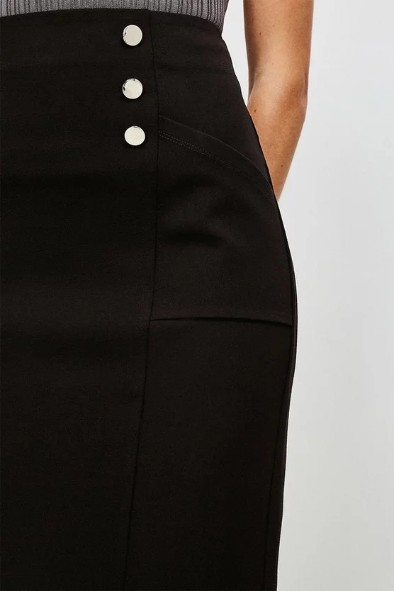 Cheap ๐ Karen Millen Button Pocket Ponte Midi ๐ Skirt ๐ฅ 4 Cheap ๐ Karen Millen Button Pocket Ponte Midi ๐ Skirt ๐ฅ - Image 2
