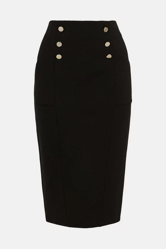 Cheap ๐ Karen Millen Button Pocket Ponte Midi ๐ Skirt ๐ฅ 6 Cheap ๐ Karen Millen Button Pocket Ponte Midi ๐ Skirt ๐ฅ - Image 4