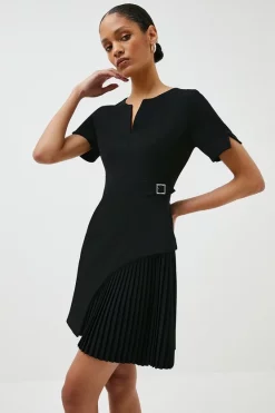 Brand new 💯 Karen Millen Tailored Military Pleat Short Sleeve Mini 👗 Dress 👍