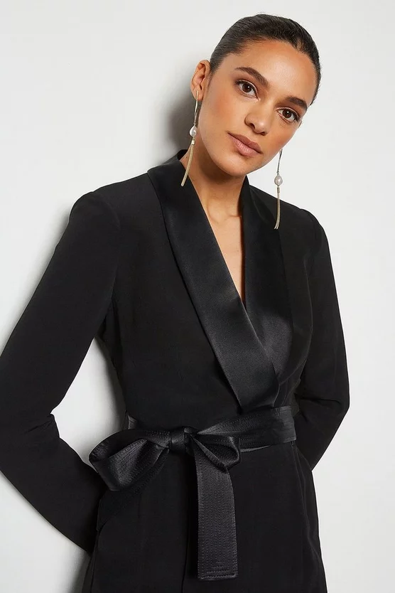 Outlet ๐ฅ Karen Millen Tuxedo Belted Wrap Jumpsuit ๐ฅฐ 3 Outlet ๐ฅ Karen Millen Tuxedo Belted Wrap Jumpsuit ๐ฅฐ - Image 2