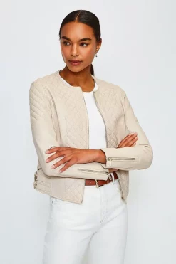 Wholesale 🌟 Karen Millen Leather Quilted Biker Jacket 🛒