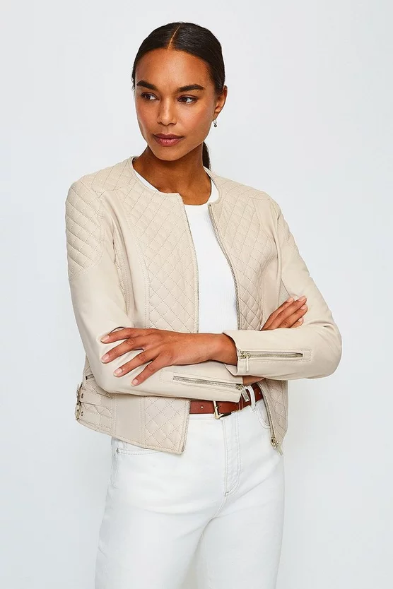 Wholesale 🌟 Karen Millen Leather Quilted Biker Jacket 🛒 3 Wholesale 🌟 Karen Millen Leather Quilted Biker Jacket 🛒