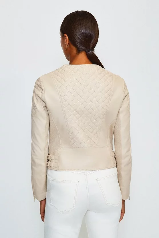 Wholesale 🌟 Karen Millen Leather Quilted Biker Jacket 🛒 5 Wholesale 🌟 Karen Millen Leather Quilted Biker Jacket 🛒 - Image 3