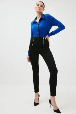 Best deal 🛒 Karen Millen High Rise Skinny Zip Detail Stretch 👖 Jeans 🎉