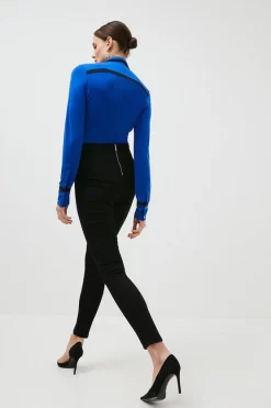 Best deal 🛒 Karen Millen High Rise Skinny Zip Detail Stretch 👖 Jeans 🎉 -Karen Millen Outlet store bkk00207 black xl 2