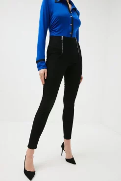 Best deal 🛒 Karen Millen High Rise Skinny Zip Detail Stretch 👖 Jeans 🎉 -Karen Millen Outlet store bkk00207 black xl 4