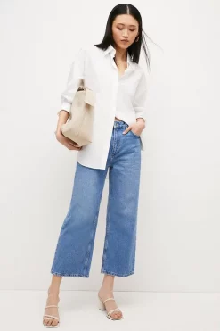 Outlet ๐ Karen Millen Mid Rise Wide Leg Crop ๐ Jeans - vintage wash โจ