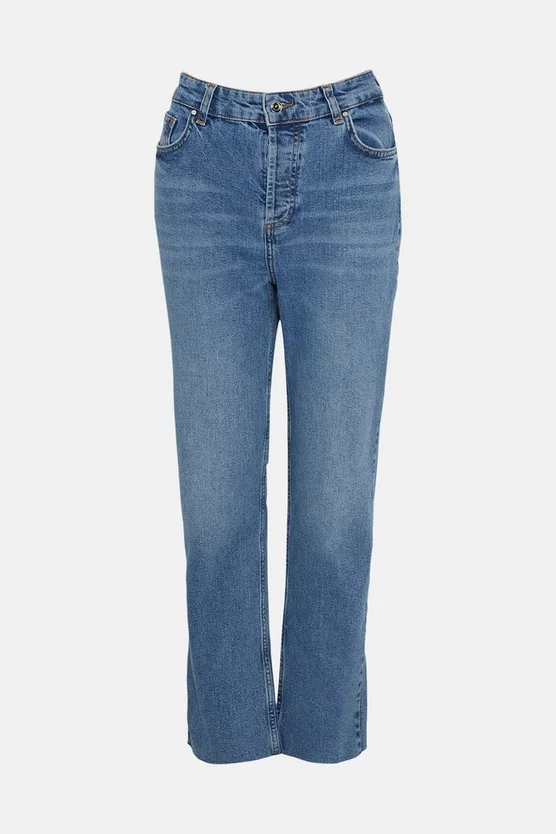 Hot Sale โค๏ธ Karen Millen Mid Rise Straight Leg Raw Hem ๐ Jeans - pale wash ๐งจ 5 Hot Sale โค๏ธ Karen Millen Mid Rise Straight Leg Raw Hem ๐ Jeans - pale wash ๐งจ - Image 4
