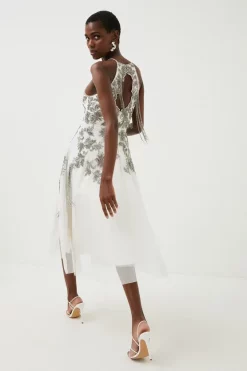 Best deal 🛒 Karen Millen Beaded Embellished Fringed Maxi Woven Prom 👗 Dress - ivory 👏 -Karen Millen Outlet store bkk00507 ivory xl 2