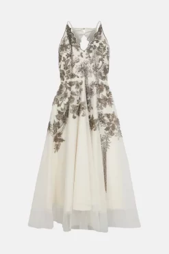 Best deal 🛒 Karen Millen Beaded Embellished Fringed Maxi Woven Prom 👗 Dress - ivory 👏 -Karen Millen Outlet store bkk00507 ivory xl 3
