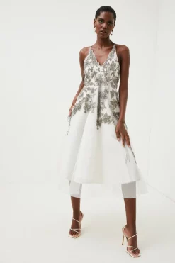 Best deal 🛒 Karen Millen Beaded Embellished Fringed Maxi Woven Prom 👗 Dress - ivory 👏 -Karen Millen Outlet store bkk00507 ivory xl 4