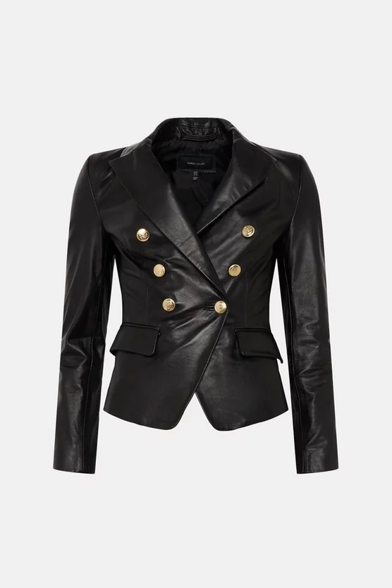 Best Pirce ๐ Karen Millen Leather Gold Button Blazer ๐ 7 Best Pirce ๐ Karen Millen Leather Gold Button Blazer ๐ - Image 5