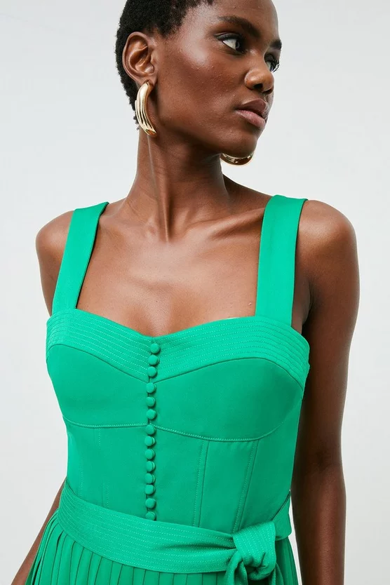 Cheap ๐ฅฐ Karen Millen Top Stitch And Pleat Detail Woven Midi ๐ Dress - green ๐ 4 Cheap ๐ฅฐ Karen Millen Top Stitch And Pleat Detail Woven Midi ๐ Dress - green ๐ - Image 2