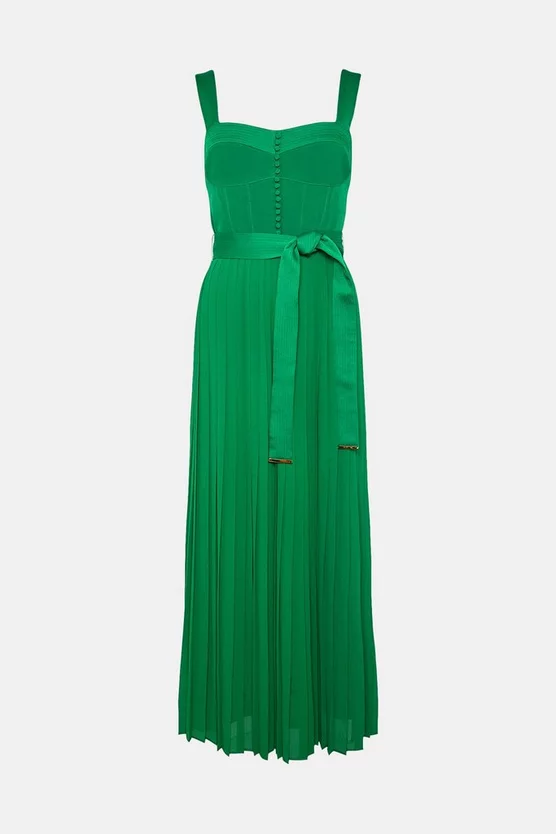 Cheap ๐ฅฐ Karen Millen Top Stitch And Pleat Detail Woven Midi ๐ Dress - green ๐ 6 Cheap ๐ฅฐ Karen Millen Top Stitch And Pleat Detail Woven Midi ๐ Dress - green ๐ - Image 4