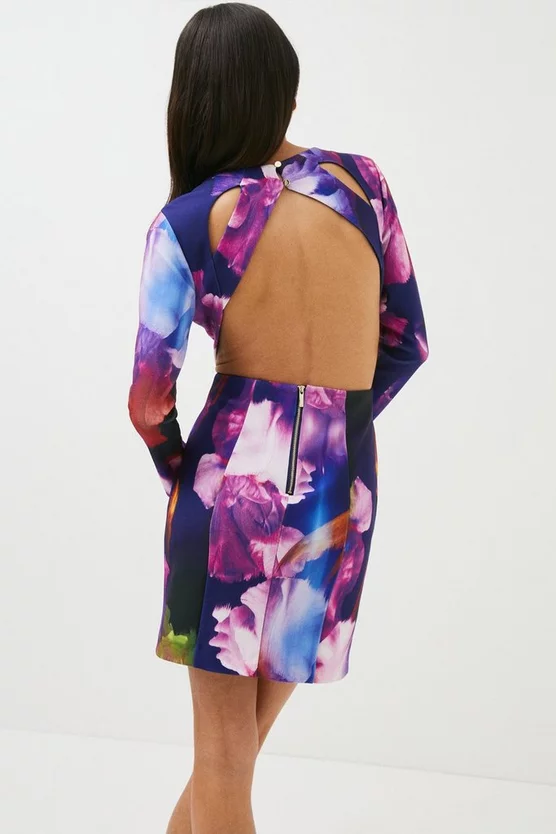Best deal 😉 Karen Millen Petite Figure Form Stretch-woven Cut Out Mini - floral 😀 5 Best deal 😉 Karen Millen Petite Figure Form Stretch-woven Cut Out Mini - floral 😀 - Image 3