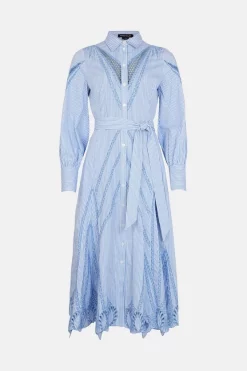 Buy 😀 Karen Millen Cutwork Poplin Embroidered Woven Maxi 👚 Shirt 👗 Dress - stripe 🛒 11 Buy 😀 Karen Millen Cutwork Poplin Embroidered Woven Maxi 👚 Shirt 👗 Dress - stripe 🛒 -Karen Millen Outlet store bkk00779 stripe xl 3