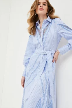 Buy 😀 Karen Millen Cutwork Poplin Embroidered Woven Maxi 👚 Shirt 👗 Dress - stripe 🛒 12 Buy 😀 Karen Millen Cutwork Poplin Embroidered Woven Maxi 👚 Shirt 👗 Dress - stripe 🛒 -Karen Millen Outlet store bkk00779 stripe xl 4