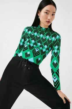 Wholesale ๐ Karen Millen Geo Knit Funnel Neck Open Back Top ๐ฏ