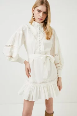 Brand new โจ Karen Millen Lydia Millen Lace Trim Cotton Voile Woven Mini - ivory ๐ฏ 11 Brand new โจ Karen Millen Lydia Millen Lace Trim Cotton Voile Woven Mini - ivory ๐ฏ -Karen Millen Outlet store bkk00880 ivory xl 2