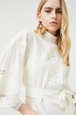 Brand new โจ Karen Millen Lydia Millen Lace Trim Cotton Voile Woven Mini - ivory ๐ฏ 12 Brand new โจ Karen Millen Lydia Millen Lace Trim Cotton Voile Woven Mini - ivory ๐ฏ -Karen Millen Outlet store bkk00880 ivory xl 3