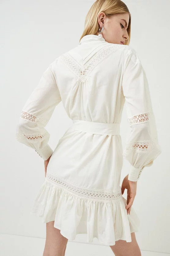 Brand new โจ Karen Millen Lydia Millen Lace Trim Cotton Voile Woven Mini - ivory ๐ฏ 7 Brand new โจ Karen Millen Lydia Millen Lace Trim Cotton Voile Woven Mini - ivory ๐ฏ - Image 5