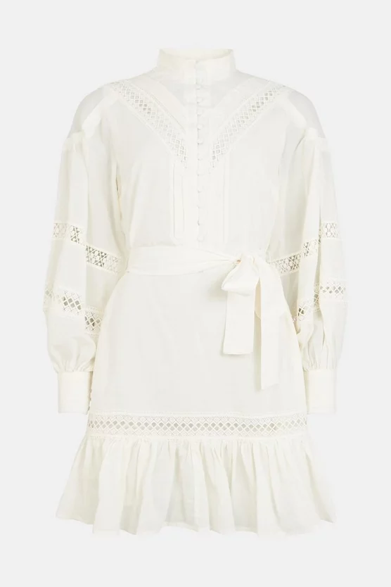 Brand new โจ Karen Millen Lydia Millen Lace Trim Cotton Voile Woven Mini - ivory ๐ฏ 8 Brand new โจ Karen Millen Lydia Millen Lace Trim Cotton Voile Woven Mini - ivory ๐ฏ - Image 6