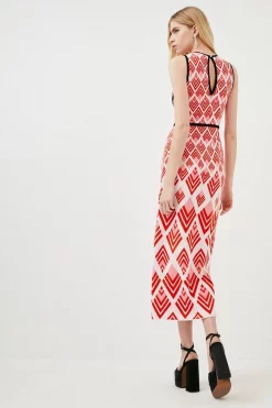 Promo 😍 Karen Millen Embellished Diamond Geo Knitted Maxi 👗 Dress - red ⭐ 8 Promo 😍 Karen Millen Embellished Diamond Geo Knitted Maxi 👗 Dress - red ⭐ -Karen Millen Outlet store bkk01084 red xl 2
