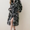 Wholesale ⌛ Karen Millen Shawl Collar Patched Pile Faux Fur Long 🧥 Coat - mono 🔥 -Karen Millen Outlet store bkk01169 mono xl